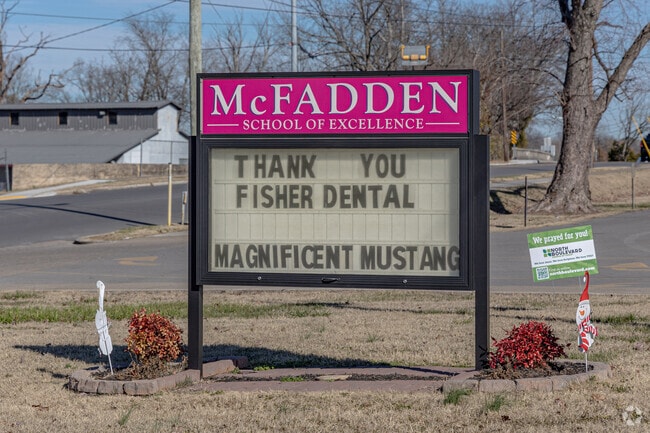 The McFadden School of Excellence is known as the home of the Mustangs.