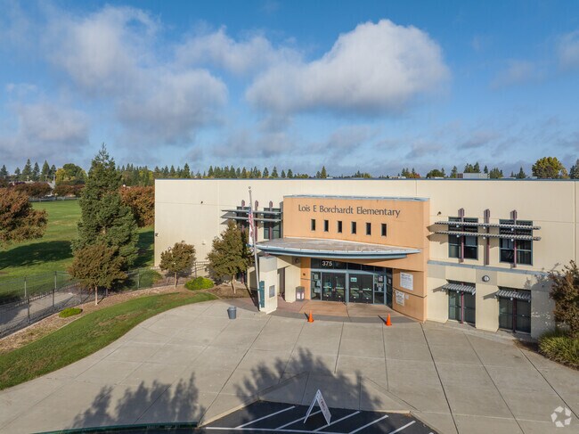 Lois E. Borchardt Elementary School is in session on this brisk morning.