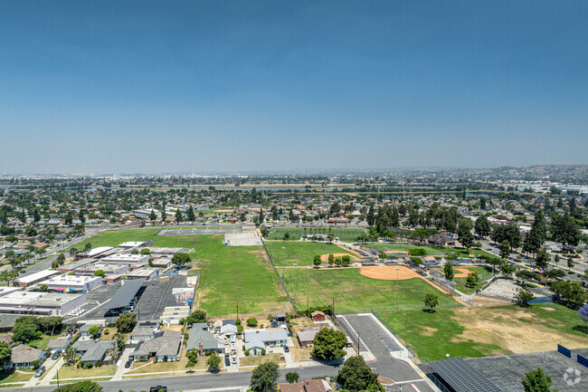 The athletic fields are large at Valencia Academy of the Arts in Pico Rivera.