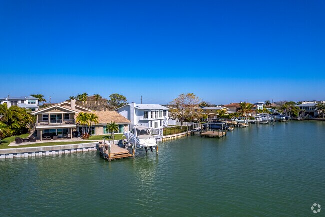 Some homes in Redington Beach are waterfront with their own private docks.