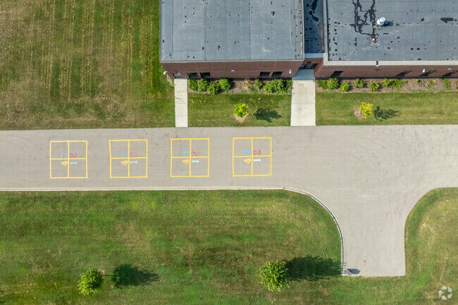 Milton Middle School has outdoor areas for students to exercise in.
