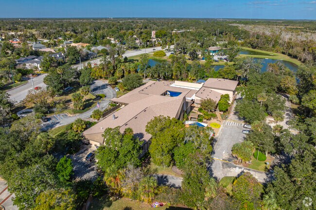 Temple Beth-El has a sprawling campus surrounded by a natural buffer.