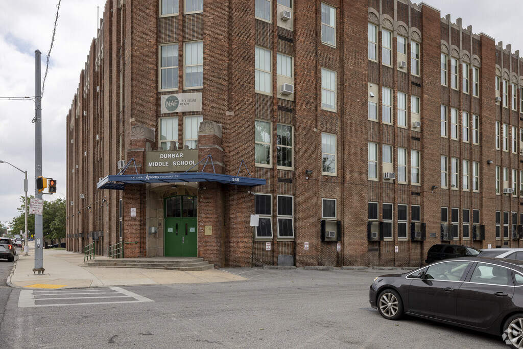 Paul Laurence Dunbar Middle School building in Washington Hill.