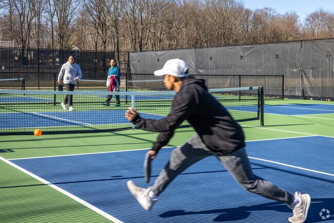 White Meadow Lake is surrounded by small parks where pickleball has taken off and where the community organizes sports leagues for kids and adults.