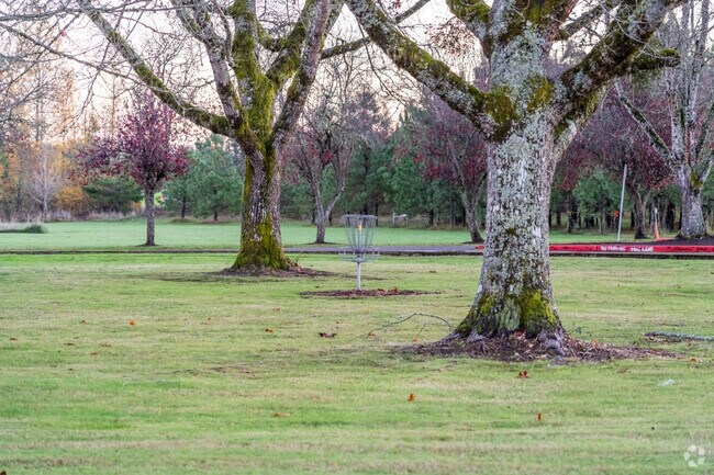 Philomath Middle School has disc golf on campus for students to play.