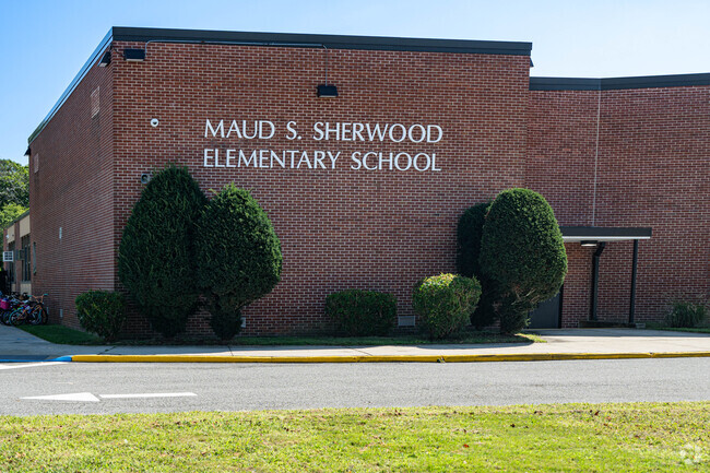 This proud signage greets you at the parking lot entrance of Maud S. Sherwood School.