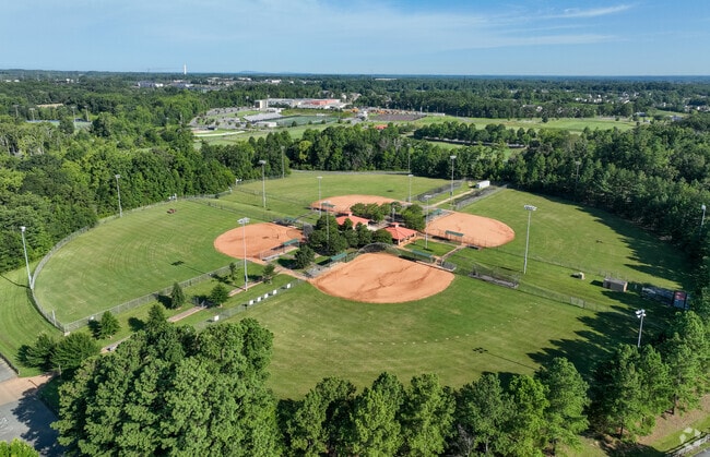 The baseball fields at Mallard Creek Park near Mallard Creek-Withrow Downs