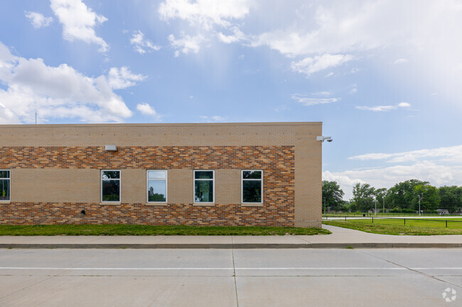 Beveridge Magnet Middle School offers modern architecture to the students.