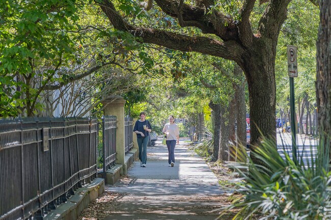 Enjoy a nice walk with friends along tree shaded sidewalks in Radcliffeborough.