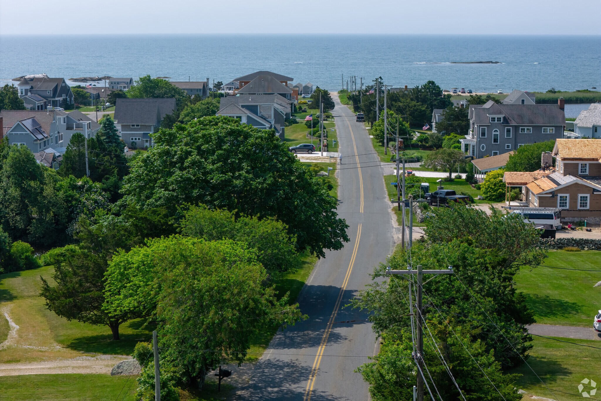 The road to the sea is a great place to walk in the Acoaxet neighborhood.