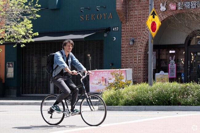 Bicycling through Ventura in Palo Alto offers a peaceful ride with tree-lined streets and easy access to nearby trails.