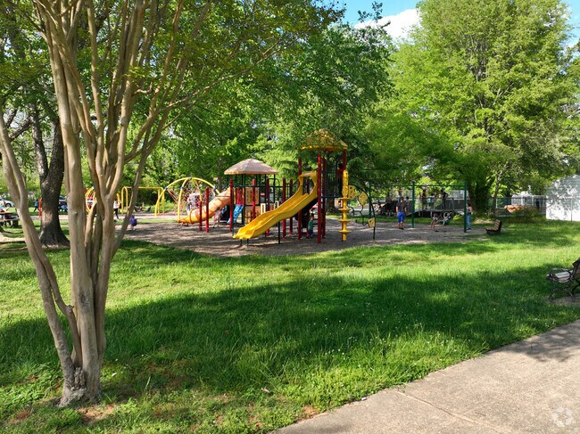 Carter Park in Ashland, Virginia has a playground within walking distance from downtown.