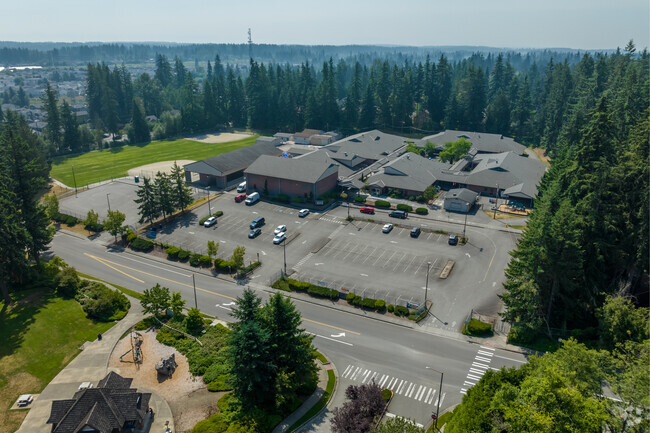 Overview of Mill Creek Elementary School's campus located in Mill Creek, WA.
