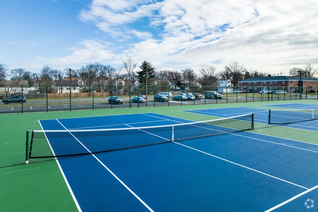 View of tennis courts at Papaianni Park in Edison, NJ.