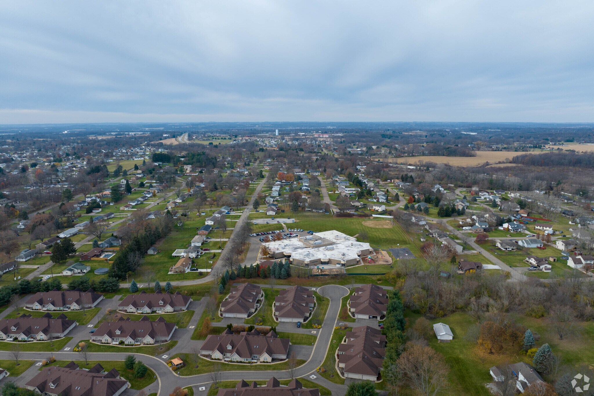 Aerial view of Westview looking North towards TC Knapp Elementary School.