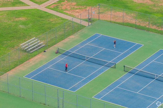 Irons Middle School offers tennis court for locals and students.