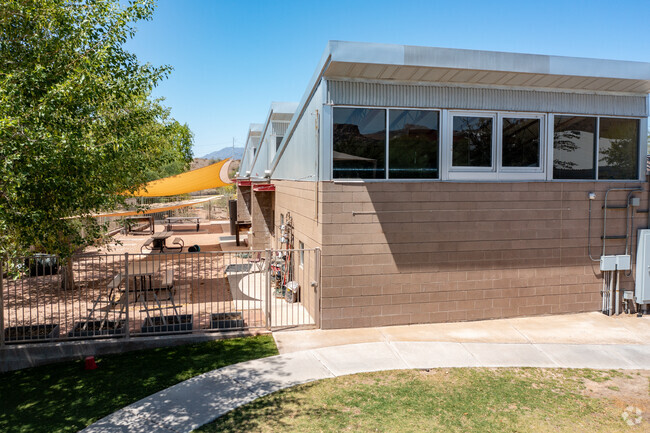 Keystone Montessori classroom building is bright and open.