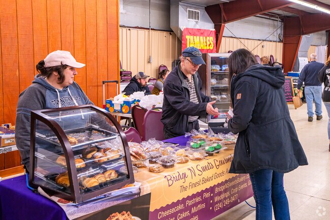 Fresh pastries tempt shoppers at the Indoor Woodstock Farmers Market in Woodstock.