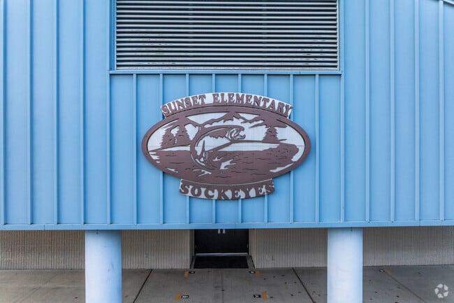 Sunset Elementary School signage.