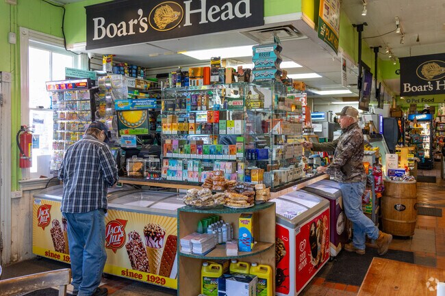 The Stockton Food Store offers a selection of groceries, fresh produce, and local products, serving the community's needs.
