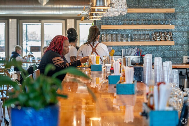 The White Sheep, located within Sandburg, features vegan breakfast options.