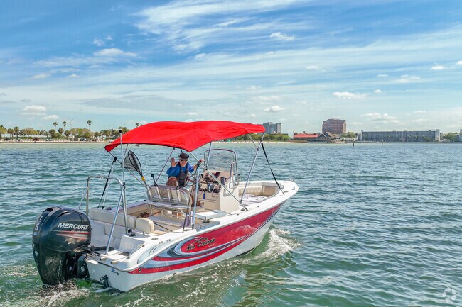 A fisherman sails off the coast of Rocky Point for a fun day in the sun.