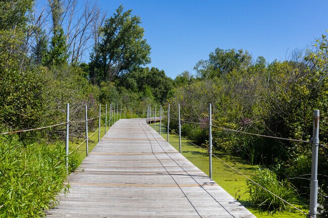 Walking bridge at McCullough Park in Shoreview.