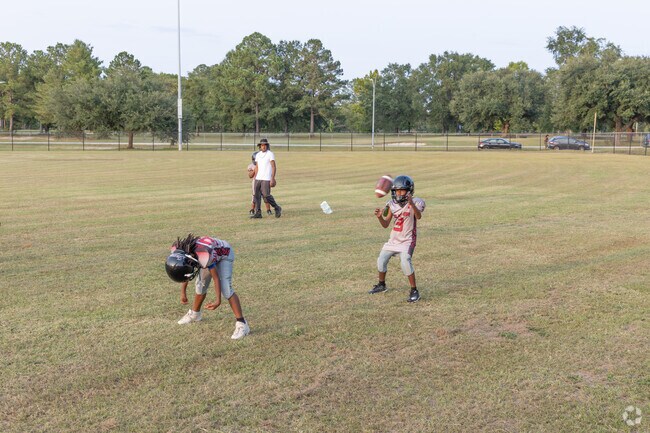 Mulberry kids suit up for little league games in Dillon Park.
