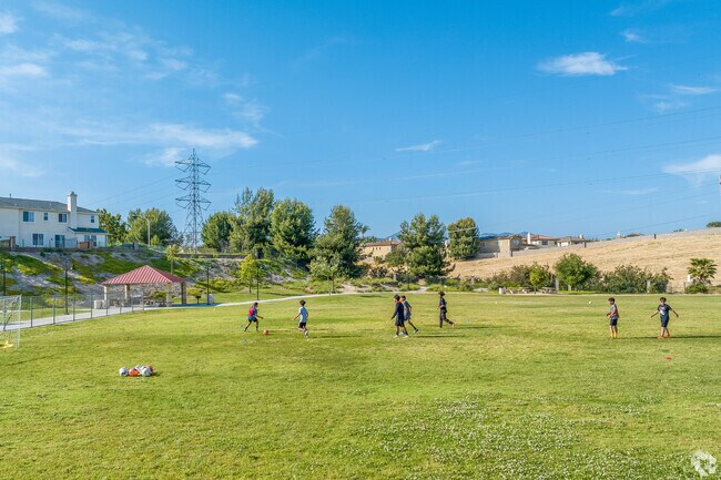 A game of soccer is held at Windingwalk Park in Otay Ranch.