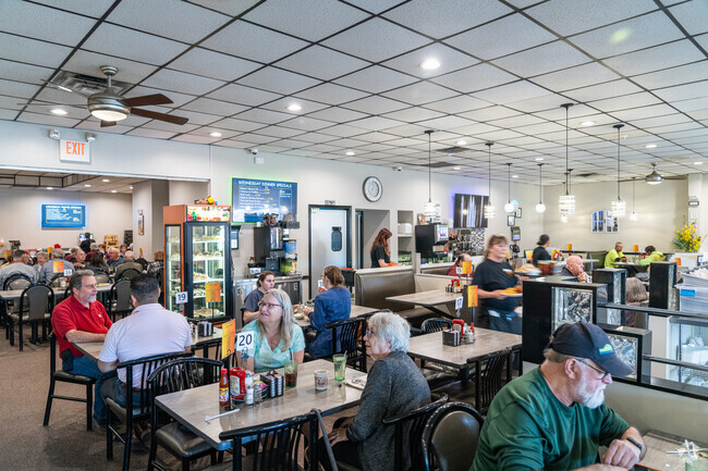 Meet up with friends over a shortstack of pancakes at the Manchester Diner.