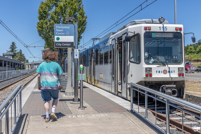 The Clackamas Town Center is the last stop on Portland’s Green Line rail service.