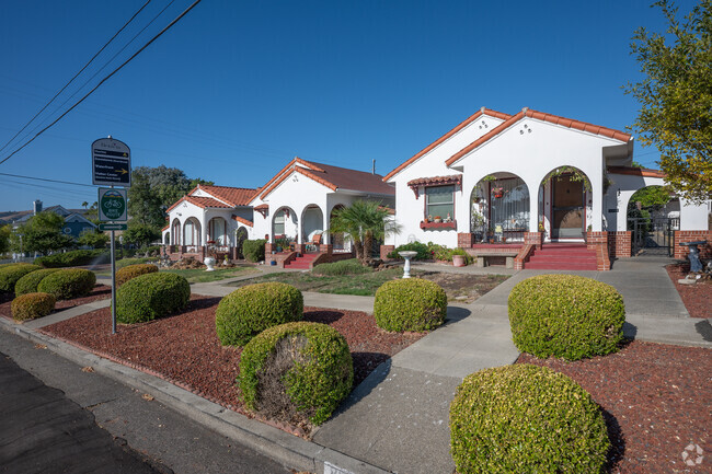 Bungalow style homes line the streets in downtown Benicia.