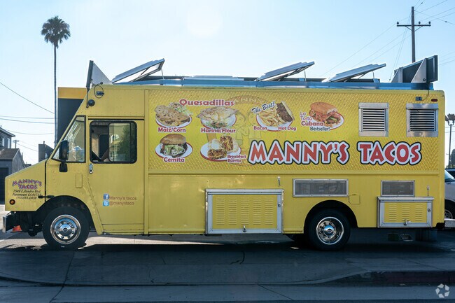 Many food trucks set up in various lots round Collins.