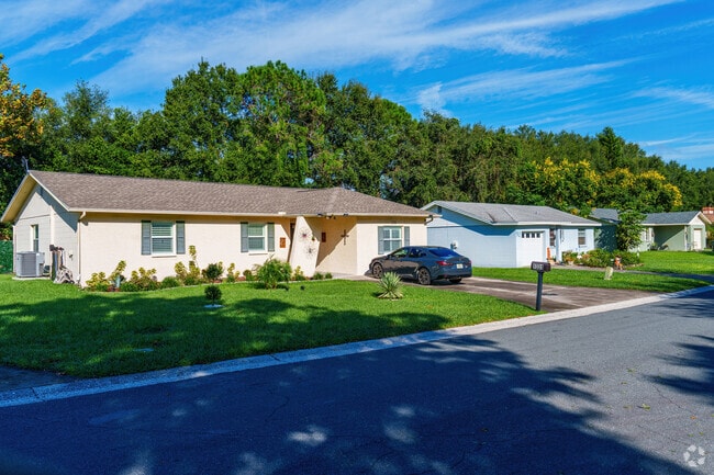 A colorful row of ranch homes reflects strong pride of ownership in Crystal Lake.
