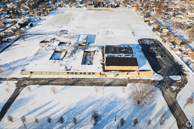 Fassett Junior High School look beautiful in the snow.