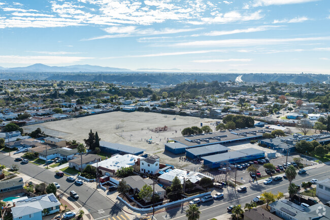 An elevated view of Jones Elementary School in Serra Mesa.