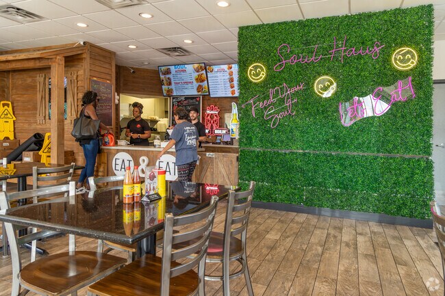 The dining room of Soul Haus Kitchen feels welcoming in Arnould Heights, Lafayette.