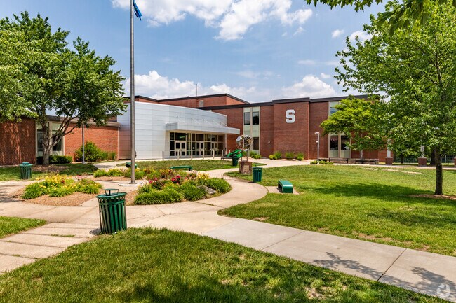 Shawnee Mission South High School has a large and modern campus.