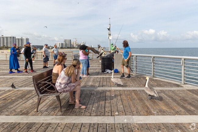 Pompano Beach Fisher Family Pier is shared among fishers and visitors.