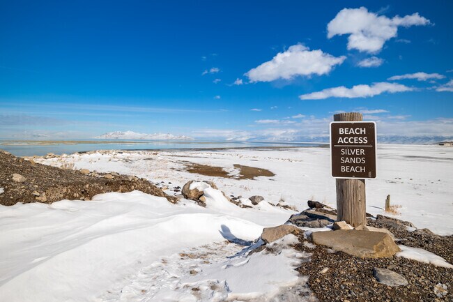 Silver Sands Beach is located behind Great Salt Lake State Park, just outside of Magna.