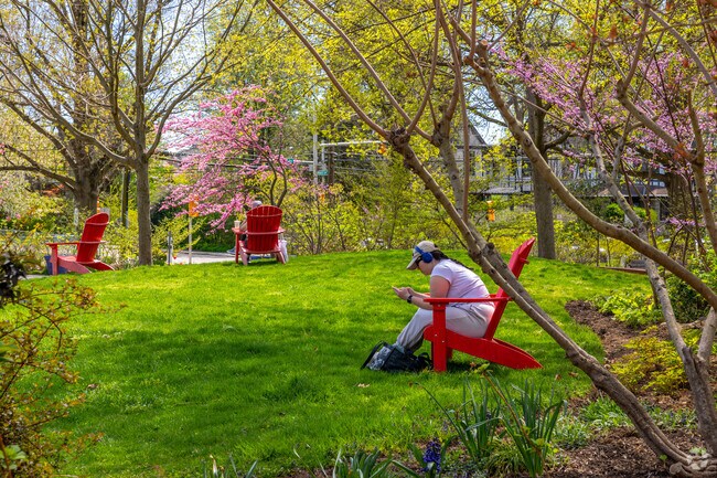 On beautiful Spring afternoons sit on the lounger chairs and read.
