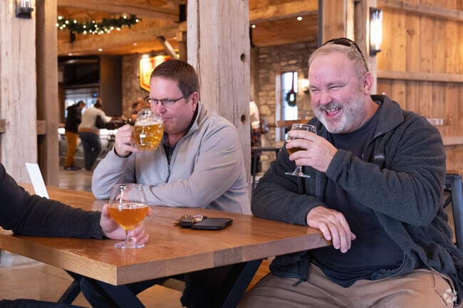 Relax at Henmick Farm & Brewery, a full-service taproom for gather outdoors.