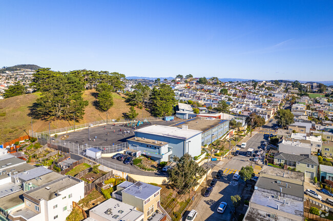 Ortega Elementary sits next to a hilltop park.