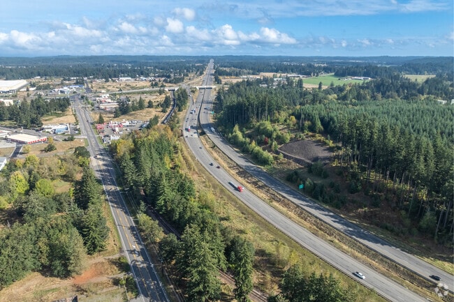 Interstate 5 connects Grand Mound with Olympia in the north and Centralia in the south.