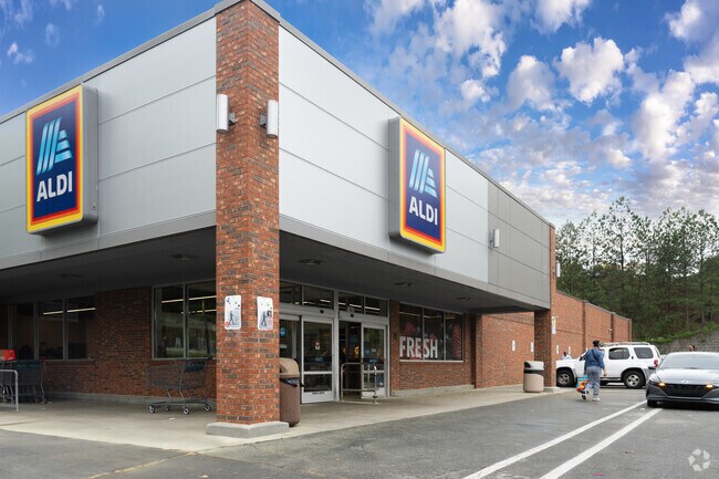 Leila Valley residents must drive a short distance to access nearby essentials, such as Aldi.