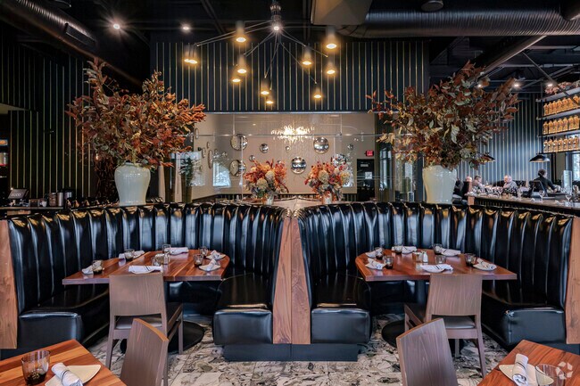 The decorative interior of Ecco Wine Bar is an eclectic spot just outside of Tashua.