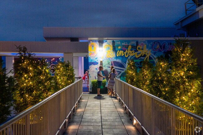 Patio dining is a popular past time for Carriage Hills residents at Cloud 9 Rooftop Bar.