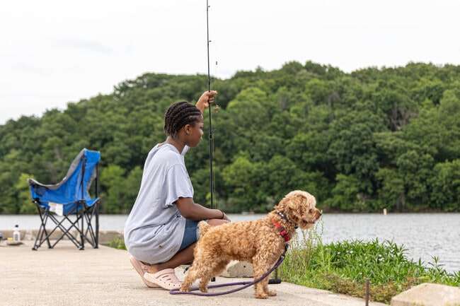 Fishing at Blue Springs Lake offers residents time spent relaxing in nature.