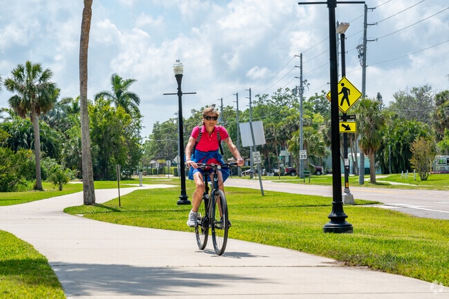 Residents of Historic Bayview enjoy cycling and many other activities in the Florida sun.