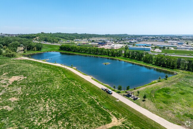 Enjoy fishing at the lake at Prairie Park.